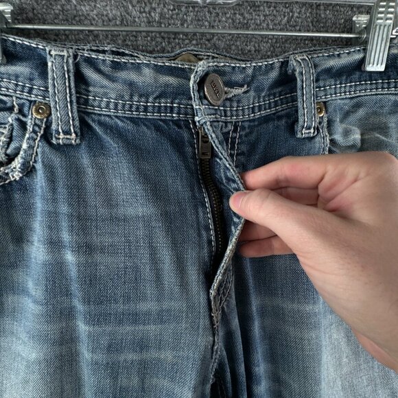 BKE Carter Jeans Size 32 Blue Denim Adult Distressed Cotton Urban Pants Trouser - Picture 10 of 16